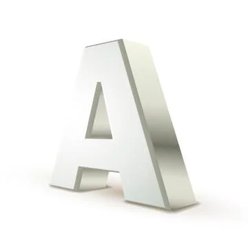 3d alphabet silver a Illustrazione stock