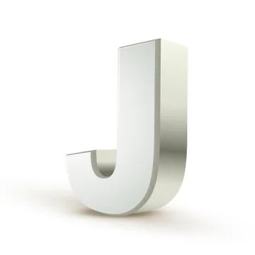 3d alphabet silver j 스톡 일러스트