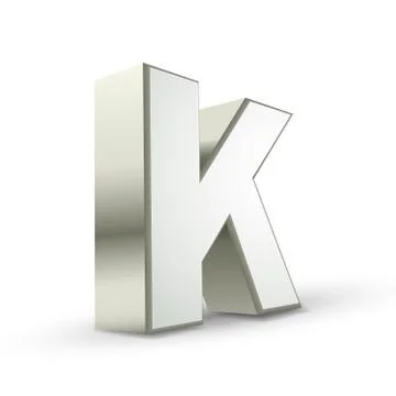 3d alphabet silver k 스톡 일러스트