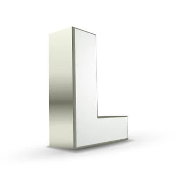 3d alphabet silver l 스톡 일러스트