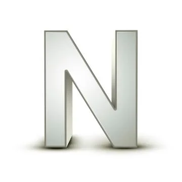 3d alphabet silver n Illustrazione stock