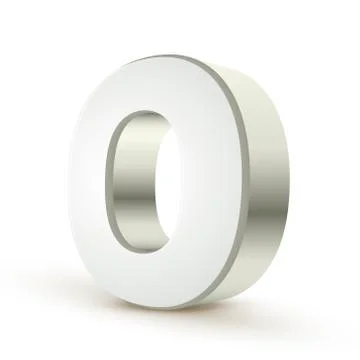 3d alphabet silver o Illustrazione stock