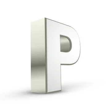 3d alphabet silver p Stock Illustration