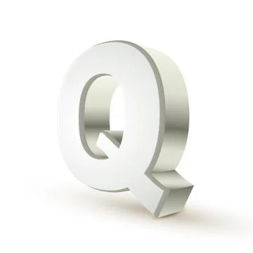 3d alphabet silver q Stock Illustration