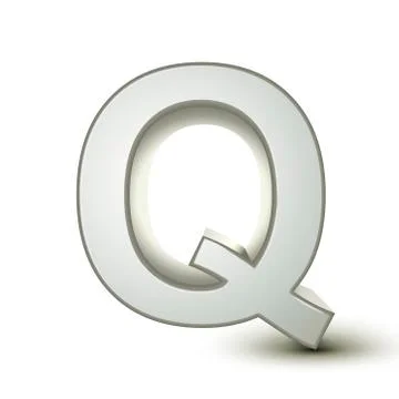 3d alphabet silver q Illustrazione stock