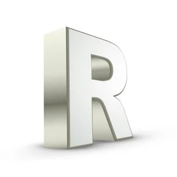 3d alphabet silver r イラスト素材