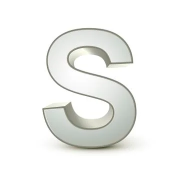 3d alphabet silver s Stock Illustration