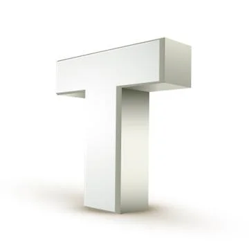 3d alphabet silver t Stock Illustration
