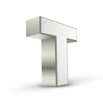3d alphabet silver t Illustrazione stock