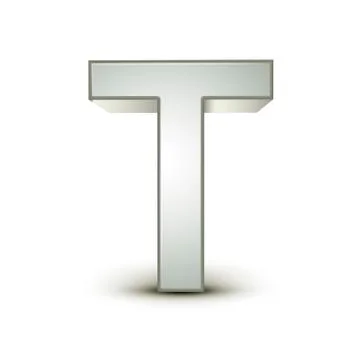 3d alphabet silver t イラスト素材