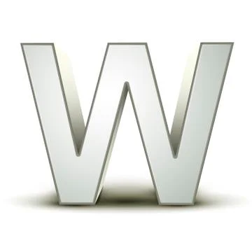 3d alphabet silver w Stock Illustration