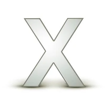 3d alphabet silver x Stock Illustration