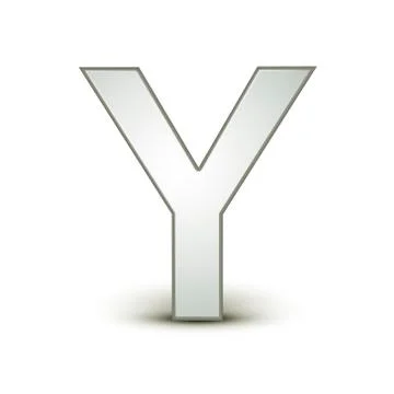 3d alphabet silver y Illustrazione stock