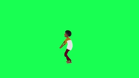 3d American young boy dancing samba, right angle green screen Stock-Footage 259824094