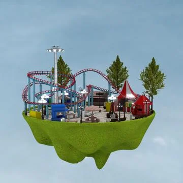 3d amusement park. Ilustração Stock