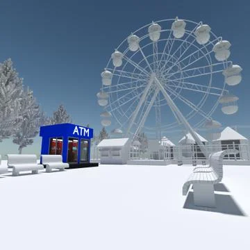3d amusement park. Ilustração Stock