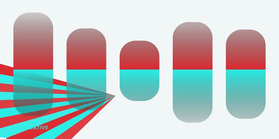3d anaglyph glasses effect with red cyan layers Stock Illustration