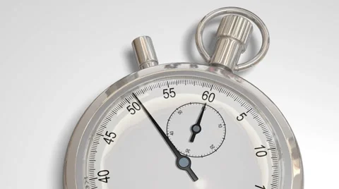 A 3D analog stopwatch counts down ten seconds Stock Footage 46541551