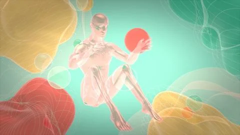 3D anatomy of a man doing situps Ilustración de archivo