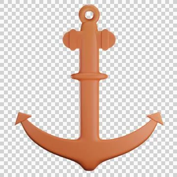 3d anchor object with transparent background Stock Illustration