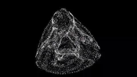 3D ancient decoration consisting of small particles rotates along 3 axes 60FP Illustrazione stock