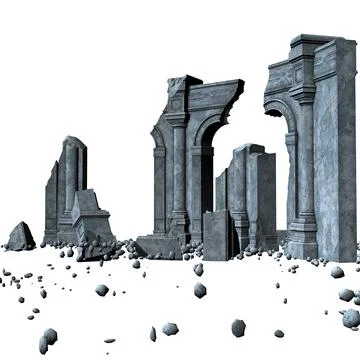 3D Ancient ruins 스톡 일러스트