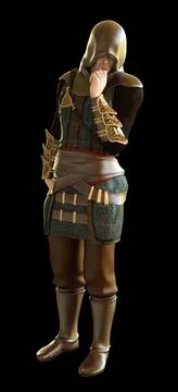 3D Ancient warrior Illustrazione stock