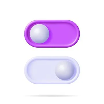 3D On and Off Buttons Switch Stock Illustration