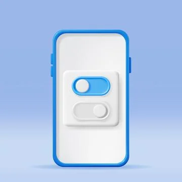 3D On and Off Buttons Switch in Smartphone Stock Illustration
