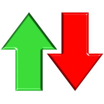 3D Up and Down Arrows Stock Illustration