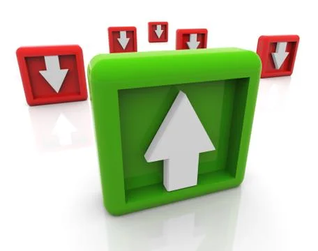 3d up and down arrows Illustrazione stock