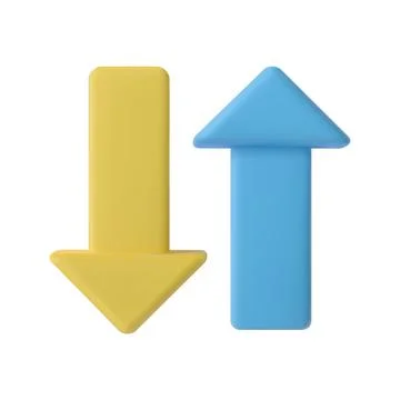 3d up and down arrows Stock Illustration