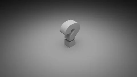 3D angled question mark rendered under light on gradient backdrop 스톡 일러스트