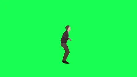 3d angry citizen yelling isolated left angle chroma key green screen Stock-Footage 257685946