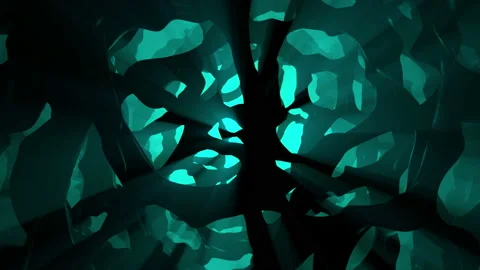 3d animated abstract of volumetric light in darkness. The concept of futuristic Stock Footage 106158091