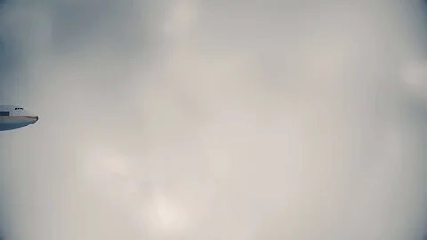 A 3D Animated Airplane passing through the clouds ( Profile ) Stock Footage 86433333