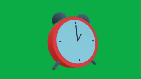 3d animated alarm clock with fast spinning hands on green screen for time concep Stock Footage 331915777