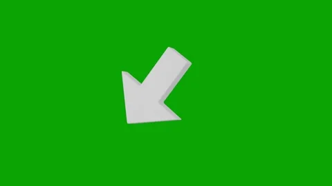 3d animated arrow icon on green background Video stock 233954341