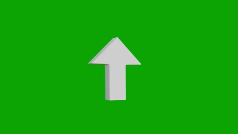 3d animated arrow icon on green background Stock Footage 233954352