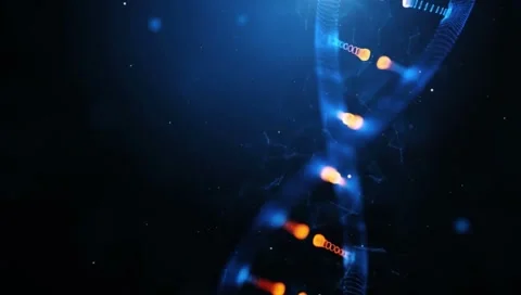 3D Animated Background Abstract DNA Double Helix Molecular Visualization Stock Footage 332132791
