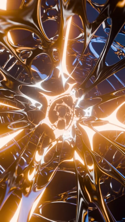 3D animated background of abstract seamless loop tunnel with neon light effects Stock-Footage 270410516