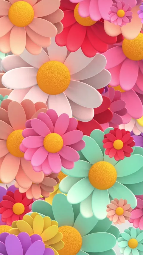 3d animated background of colorful flowe... | Stock Video | Pond5