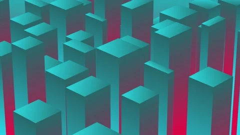 3D Animated Background Of Cubes Going Up And Down Loop Video stock 205318657