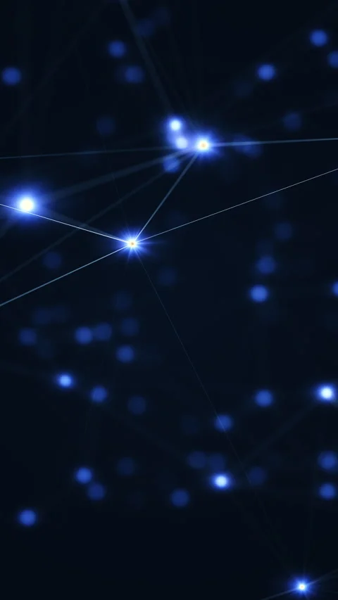 3D animated background motion transformation white dots lines in plexus grid Stock Footage 326928614