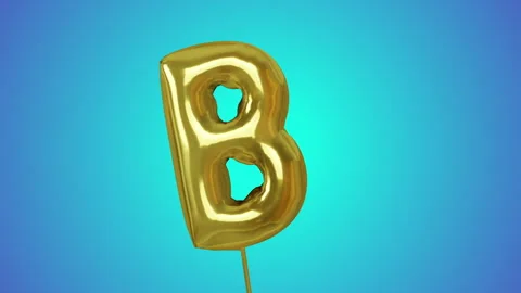3d animated balloon alphabet with alpha matte Stock Footage 253739764