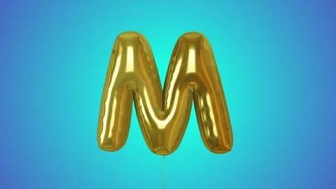 3d animated balloon alphabet with alpha matte Stock Footage 253740451