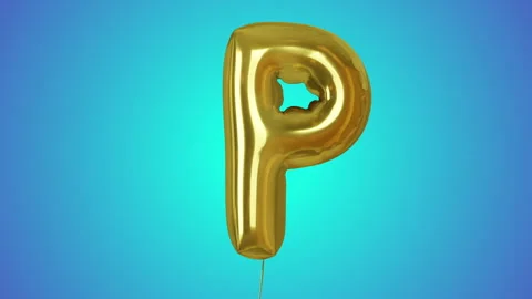 3d animated balloon alphabet with alpha matte Stock Footage 253740519