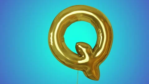 3d animated balloon alphabet with alpha matte Stock Footage 253740842