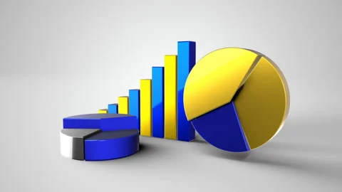 3D Animated Bar Chart and Pie Chart Business Data Visualization Infographic Stock Footage 333909201