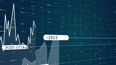 3D animated bar graphs and pie charts slick, clean, elegant white on blue Stock Footage 157023534